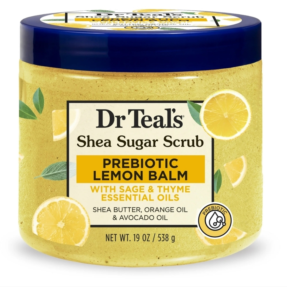 💛NWT Dr. Teal's - Shea Sugar Body Scrub💛Prebiotic Lemon Balm💛19oz
